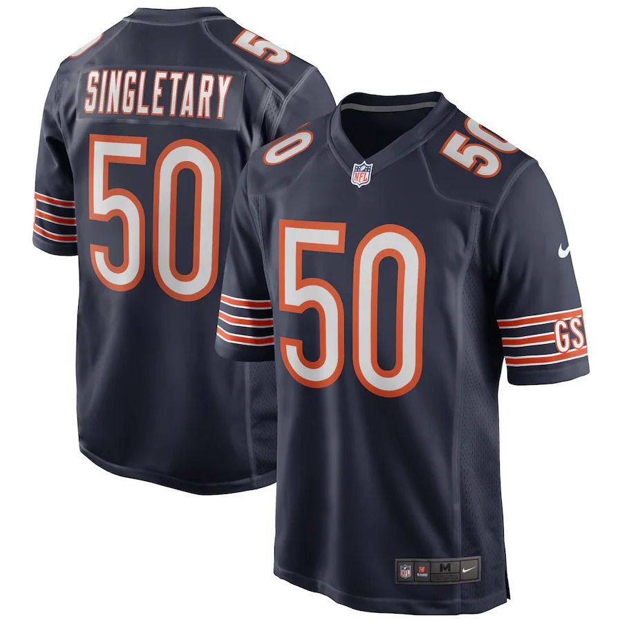 Men Chicago Bears 50 Mike Singletary Nike Navy Game Retired Player NFL Jersey